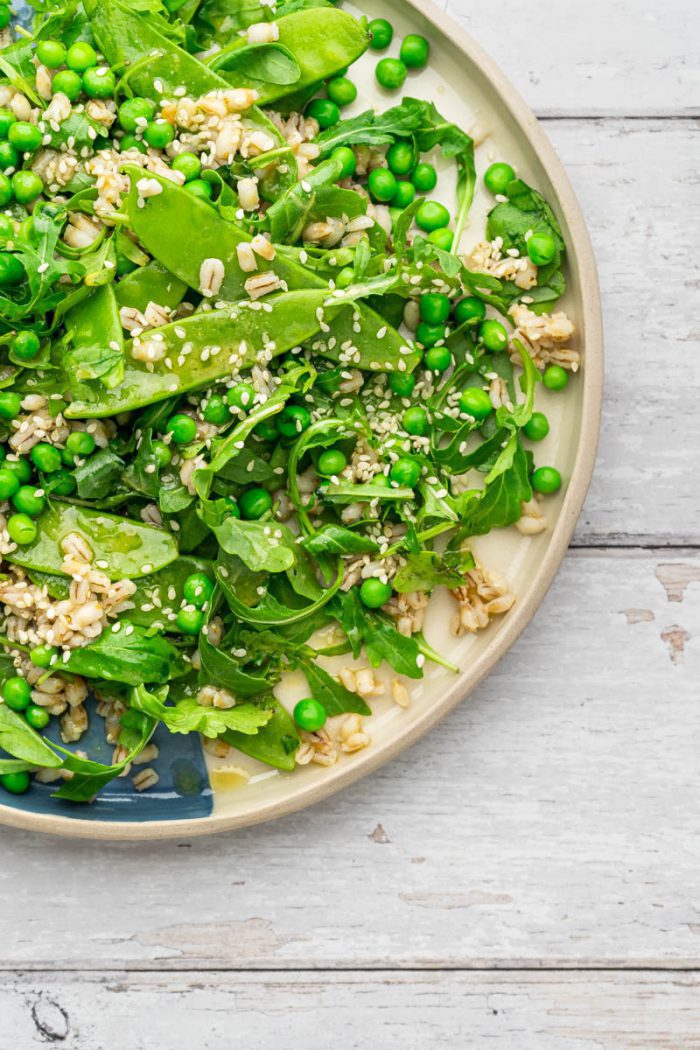 Crunchy Pea And Mint Salad Healthy Vegan Grain Salad
