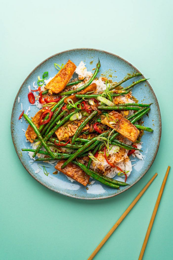 green bean stir fry with tofu