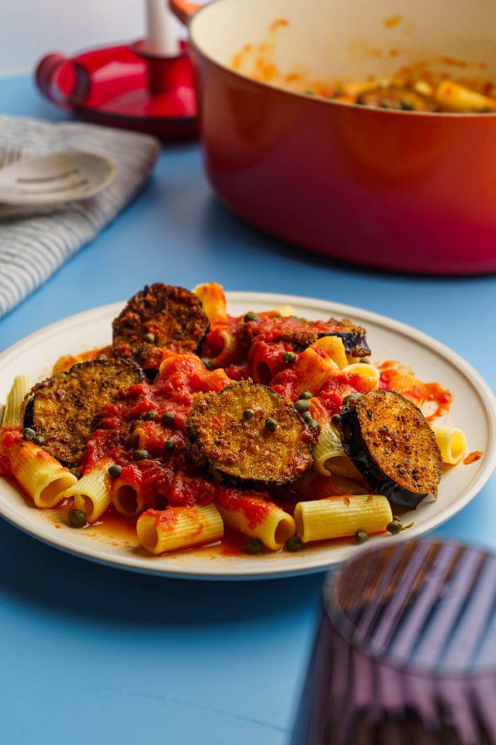 Crispy Breaded Aubergine Pasta Yummy Vegan Aubergine Pasta